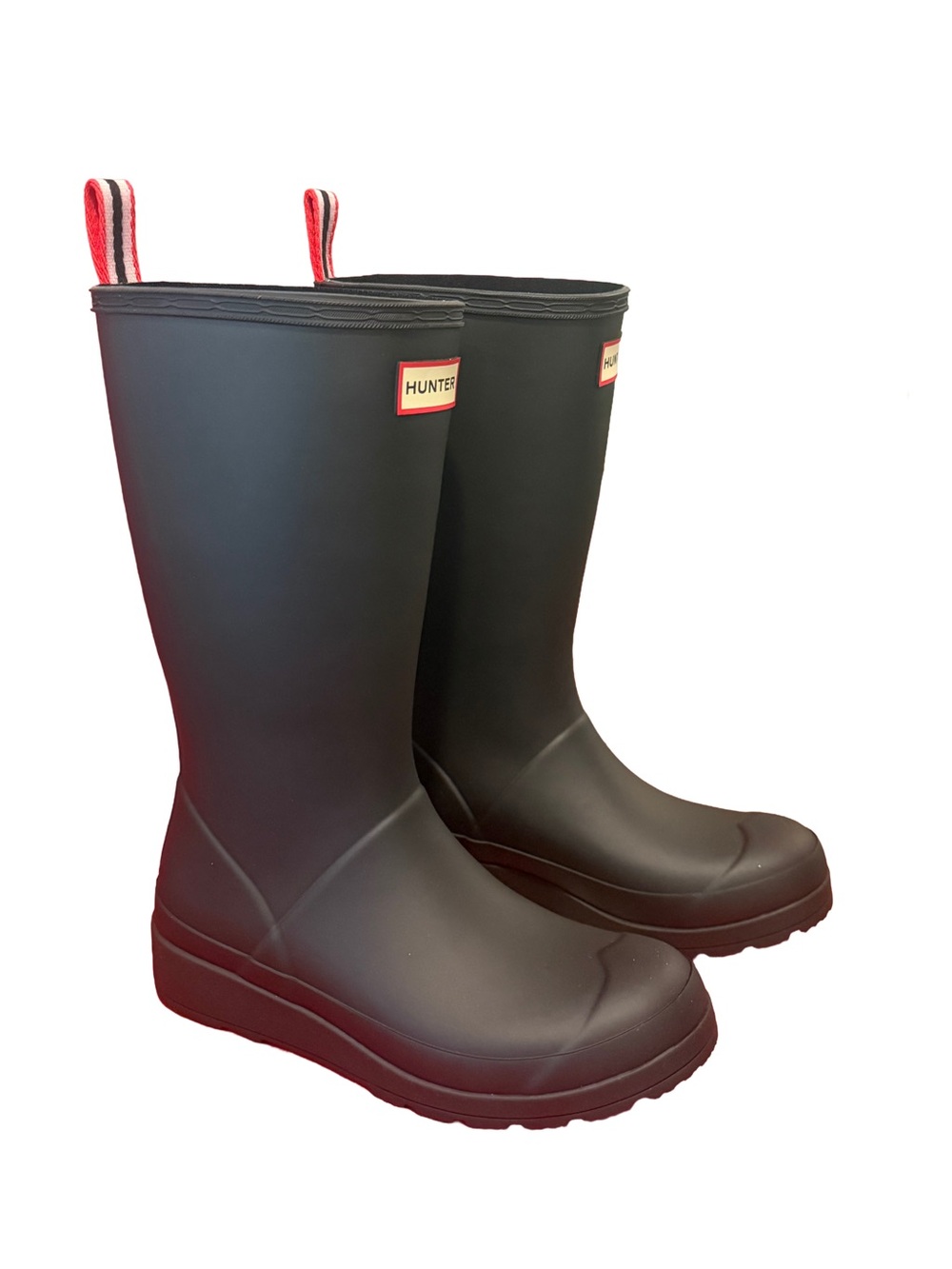 NWT Hunter Women's PLAY™ Tall Rain Boots
Blk Mid Calf Wellies w Pull Tab Size 6 - Picture 2 of 12